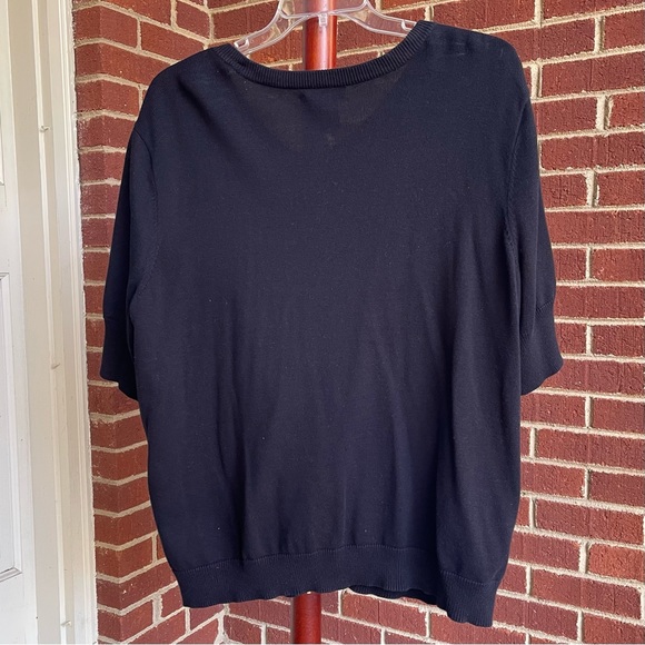 Ralph Lauren Cotton Black Short Sleeve Zippered Cardigan Sweater 3X - Picture 2 of 10